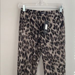 Leopard print mesh flare pants